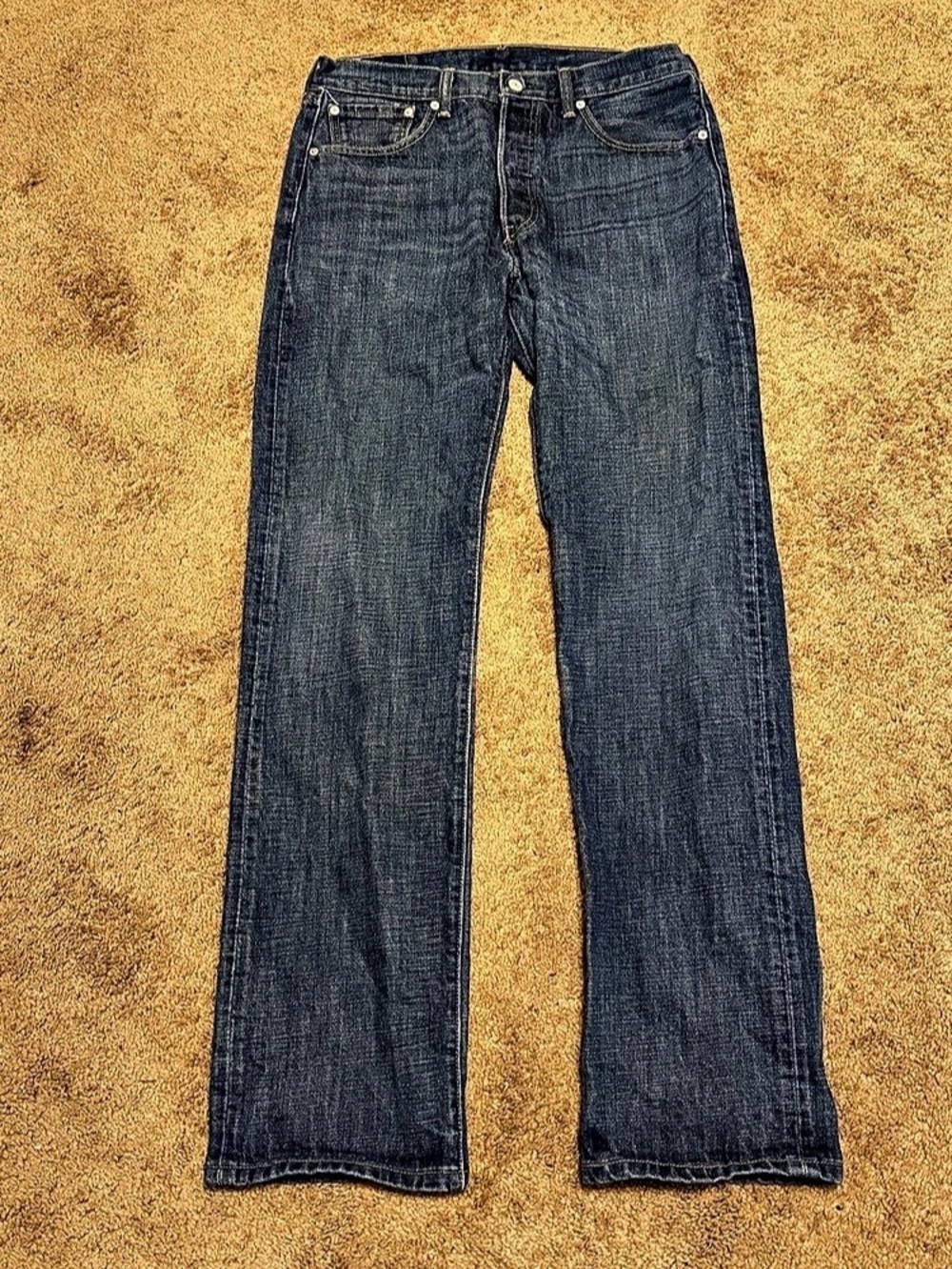 Vintage Levis 501 Jeans Mens 34x36 Blue Denim Straight Leg Button Fly Y2K Logo